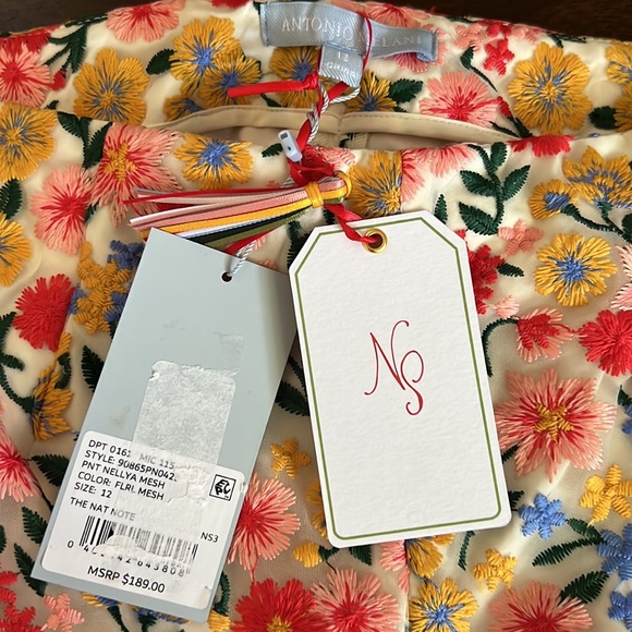 Antonio Melani The Nat Note Nellya Embroidered Floral Mesh Cropped Wide Leg Pant - Picture 12 of 12